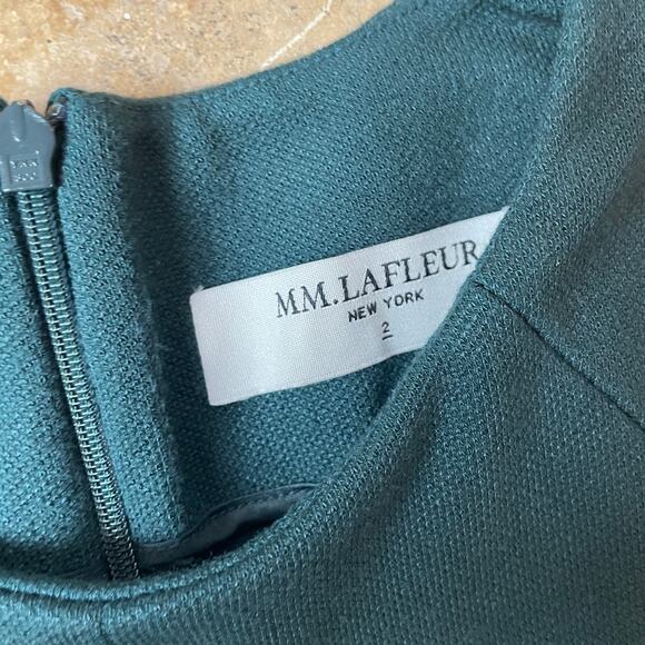 M.M. LaFleur Green Midi Dress Women’s Sz 2-Classic Workwear Sheath Minimalist - Picture 3 of 9